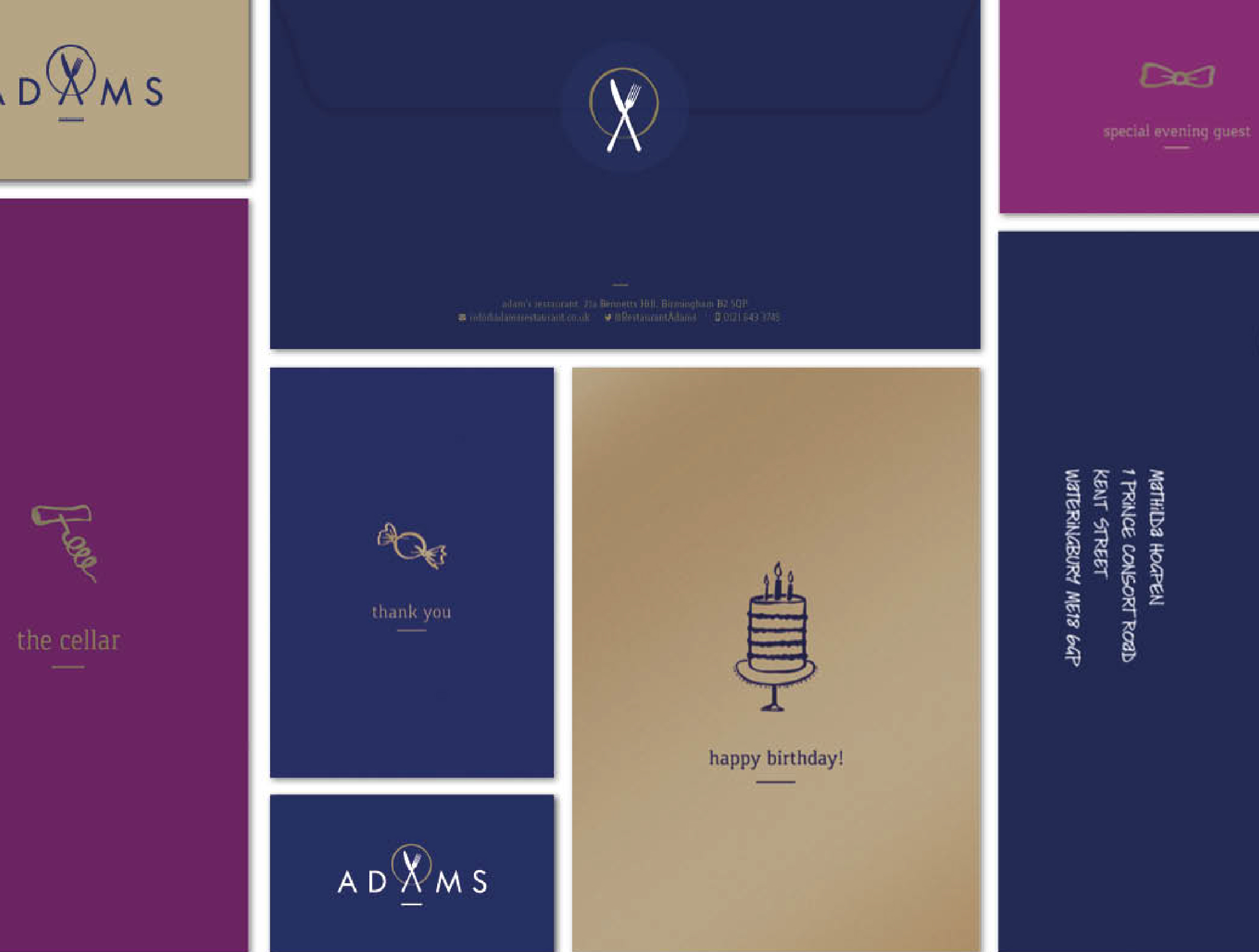 Adam's restaurant brand by IE Brand on collateral