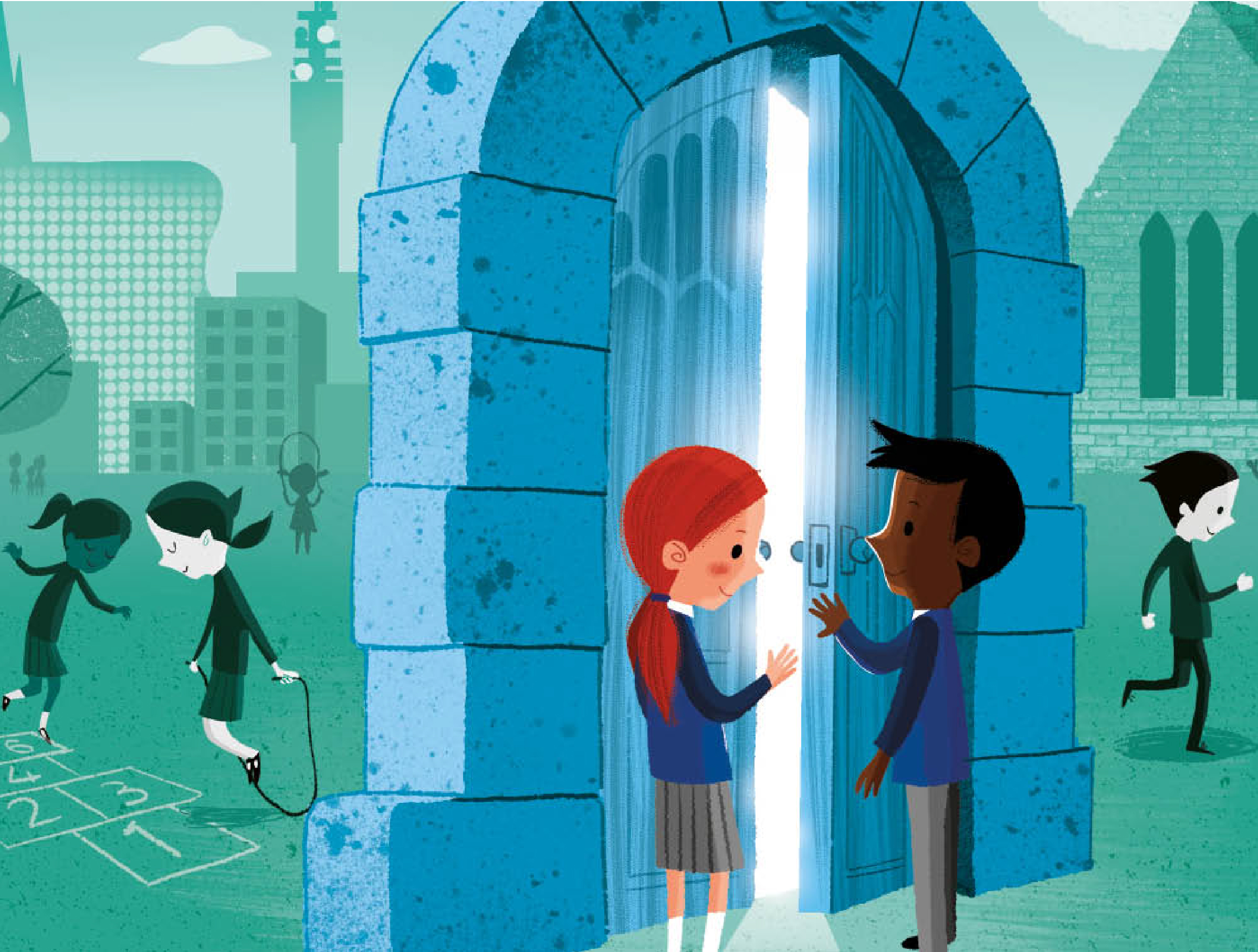 Opening Doors campaign illustration for the Schools of King Edward VI Birmingham 