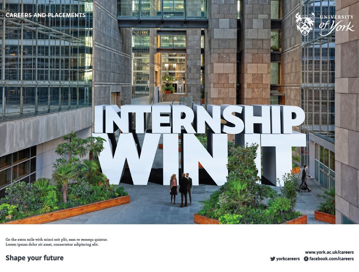 "INTERNSHIP WIN IT" University of York advertisement