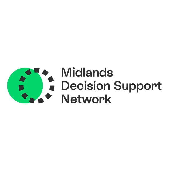 Midlands Decision Support Network logo with two overlapping circles in green and black
