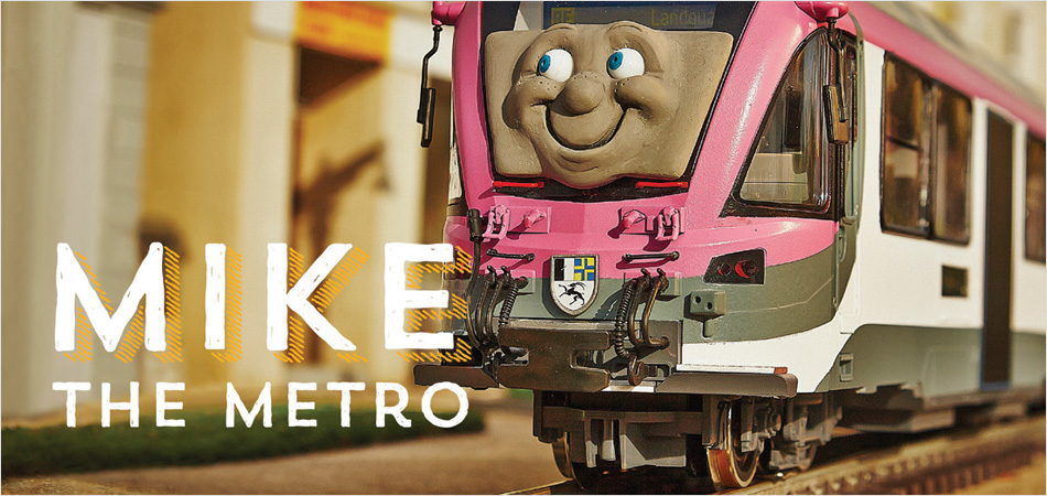 Image of Mike the Metro character from Network West Midlands Commuterland films