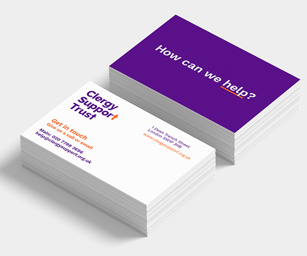 Clergy Support Trust branded business cards