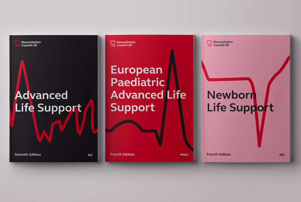Resuscitation Council UK branding shown on a range of booklets