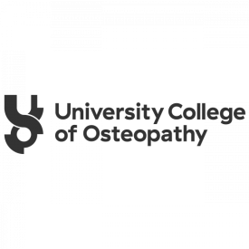 University College of Osteopathy logo in grey, designed by IE Brand