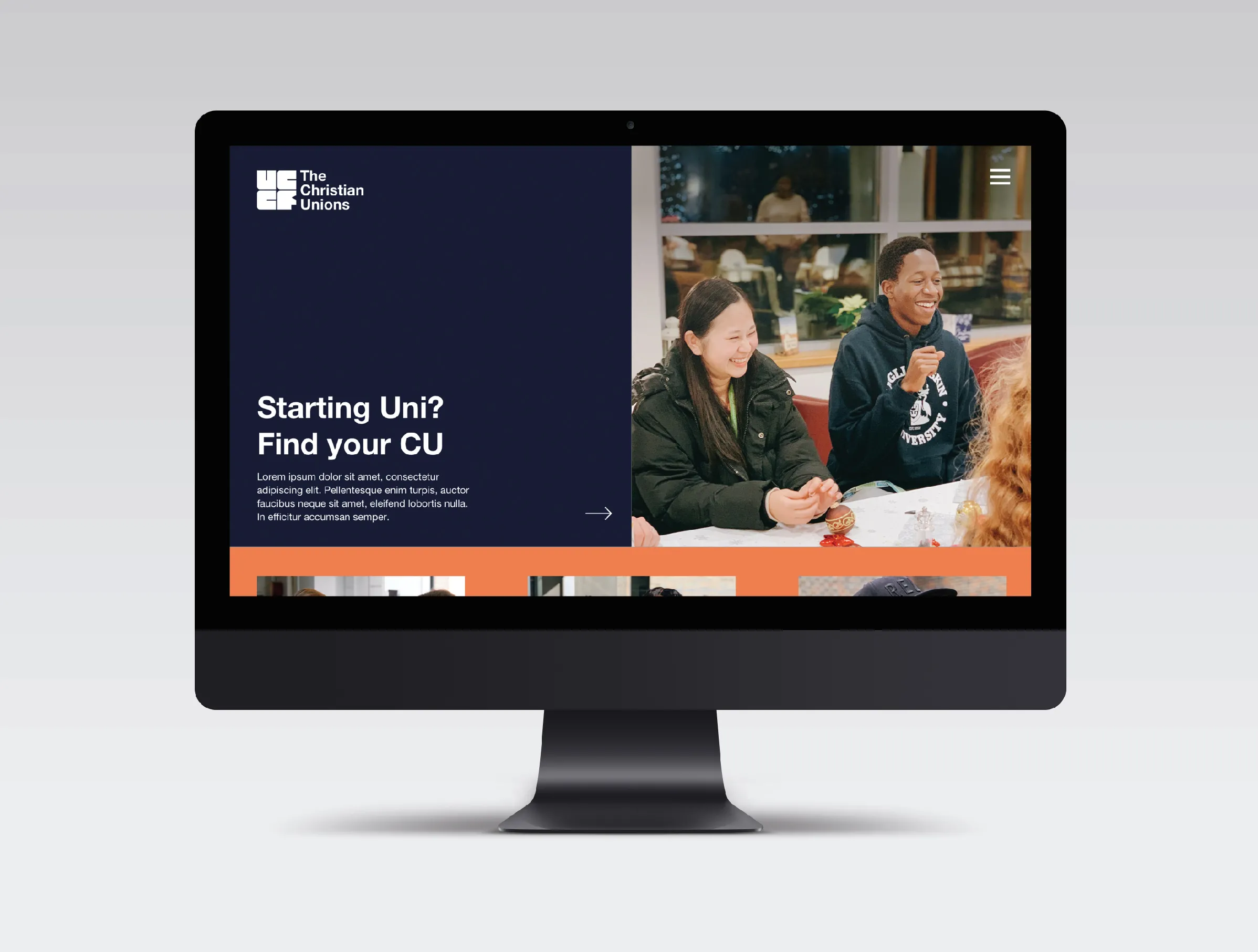 UCCF website on a monitor