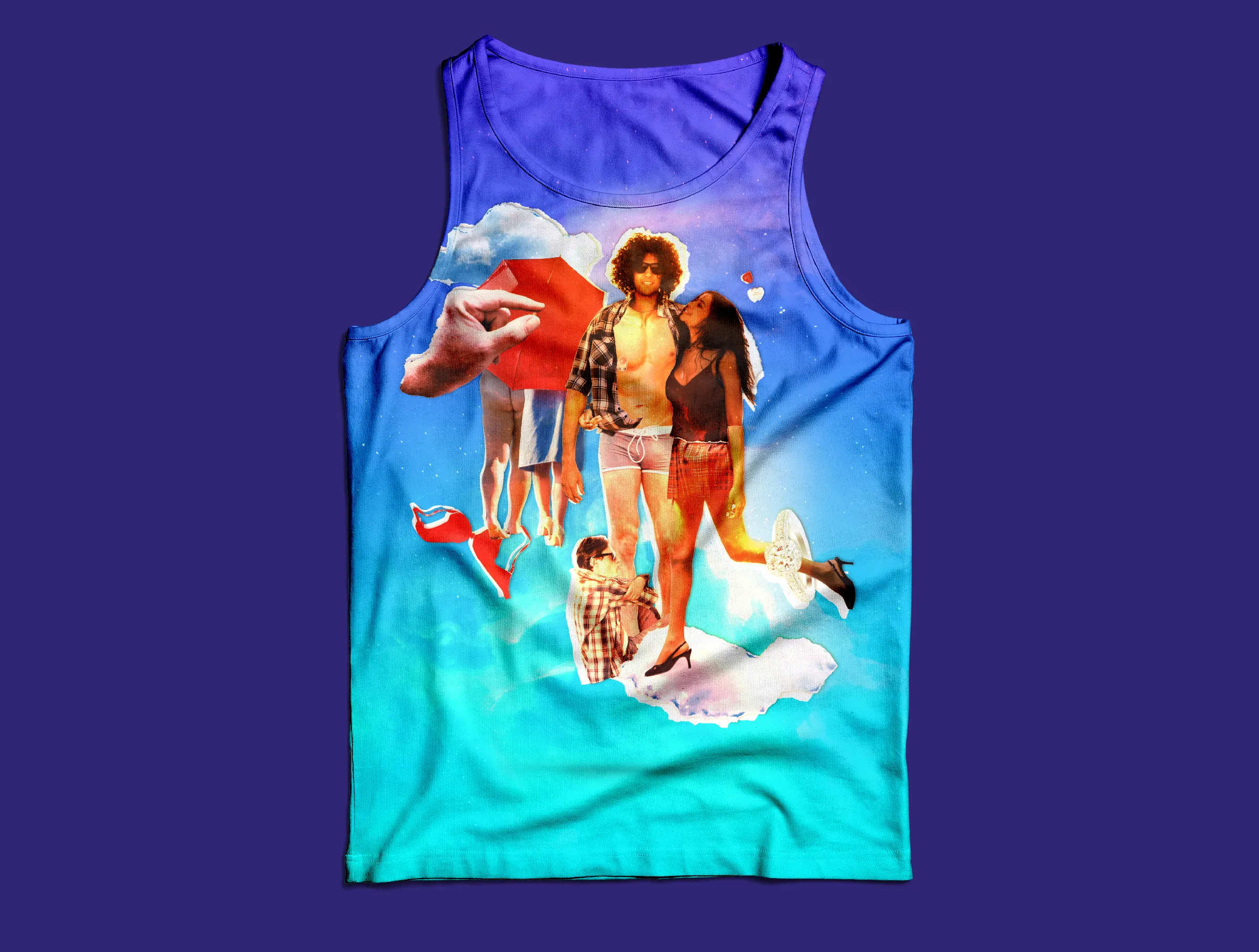 Colourful vest top showing the relationship collage