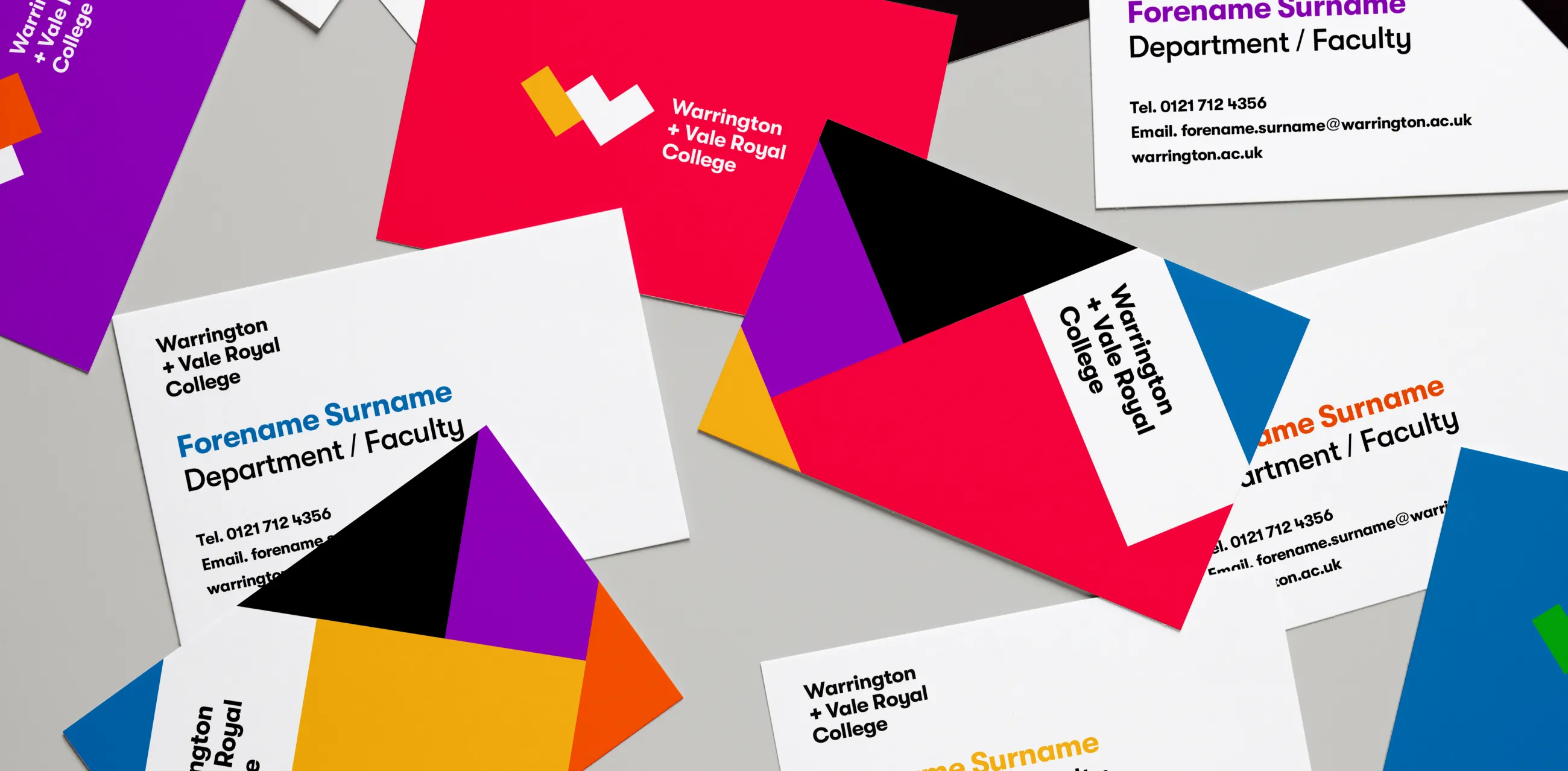 Warrington and Vale Royal College business cards