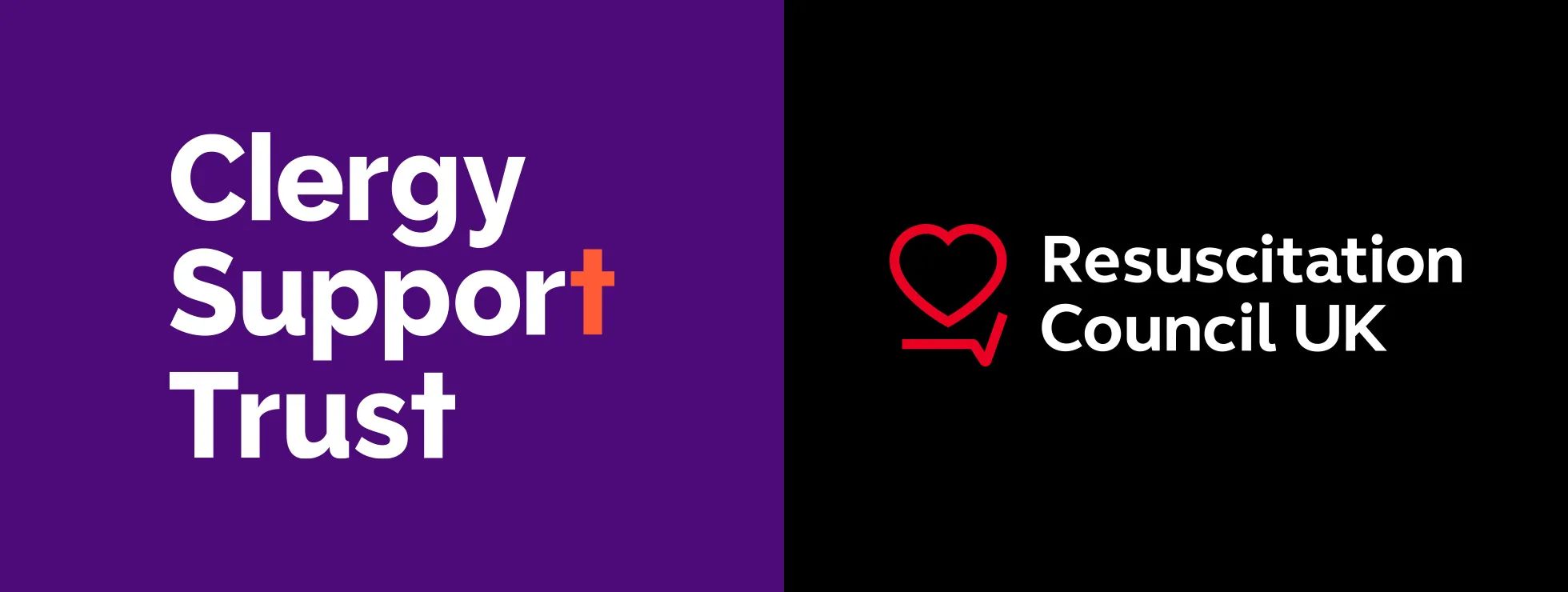The new Clergy Support Trust logo and the new Resuscitation Council UK logo